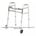 Cardinal Health™ NOVAPLUS® Dual Release Aluminum Walker with 5IN Single Front Wheel, Junior, 25-32IN, 300LB