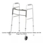 Cardinal Health™ NOVAPLUS® Dual Release Aluminum Walker with 5IN Single Front Wheel, Adult, 32.5-39.5IN, 300LB