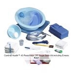 Cardinal Health™ 43 Piece Major OR Single Basin Kit including Emesis Basin, 700CC, CSR Wrap, 54 x 54IN and Light Handle Cover, Flexible